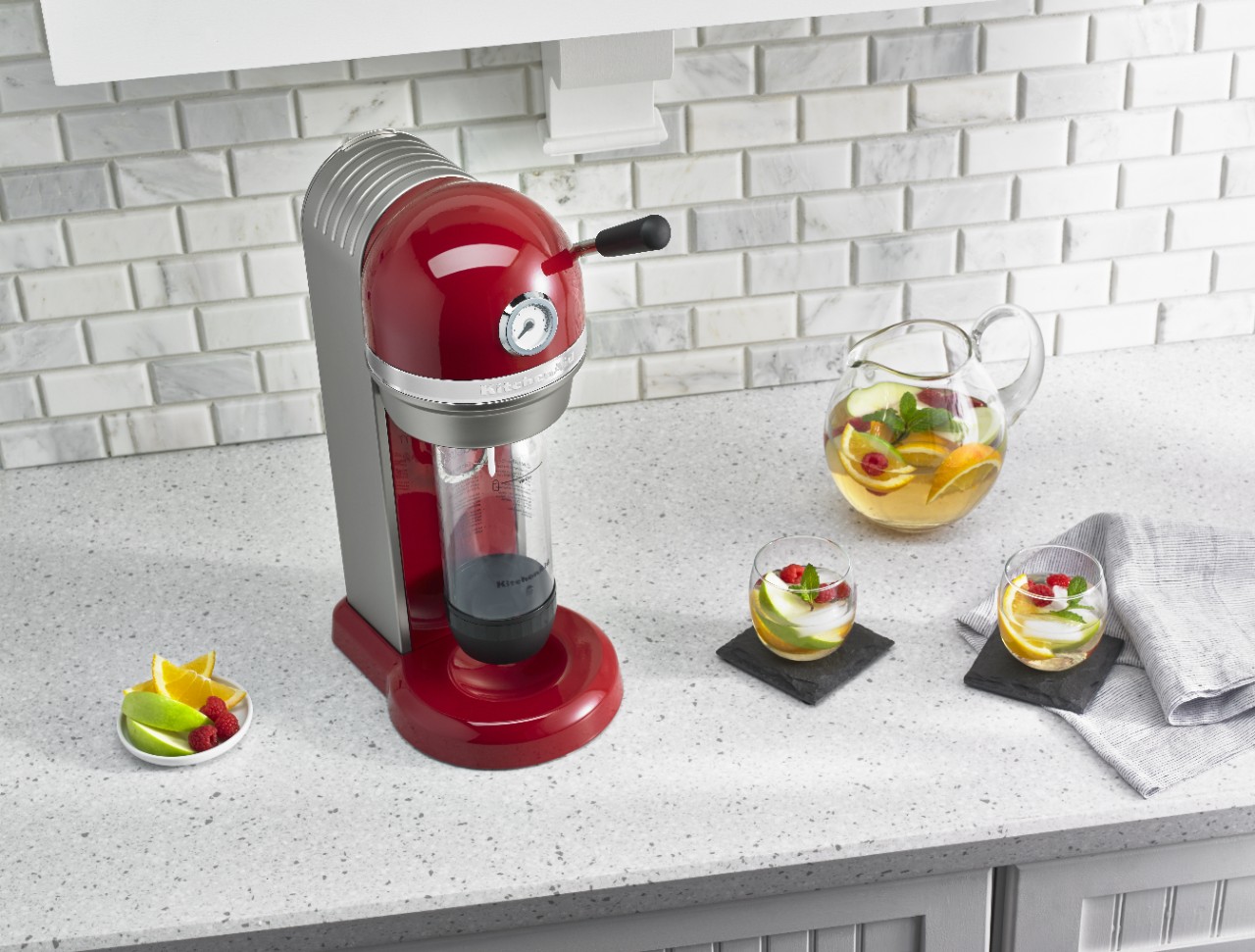 With the help of KitchenAid, make carbonated water in minutes.