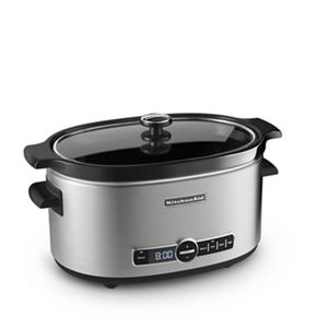 Come home to dinner with a 6-quart slow cooker with Easy Serve Lid from KitchenAid.